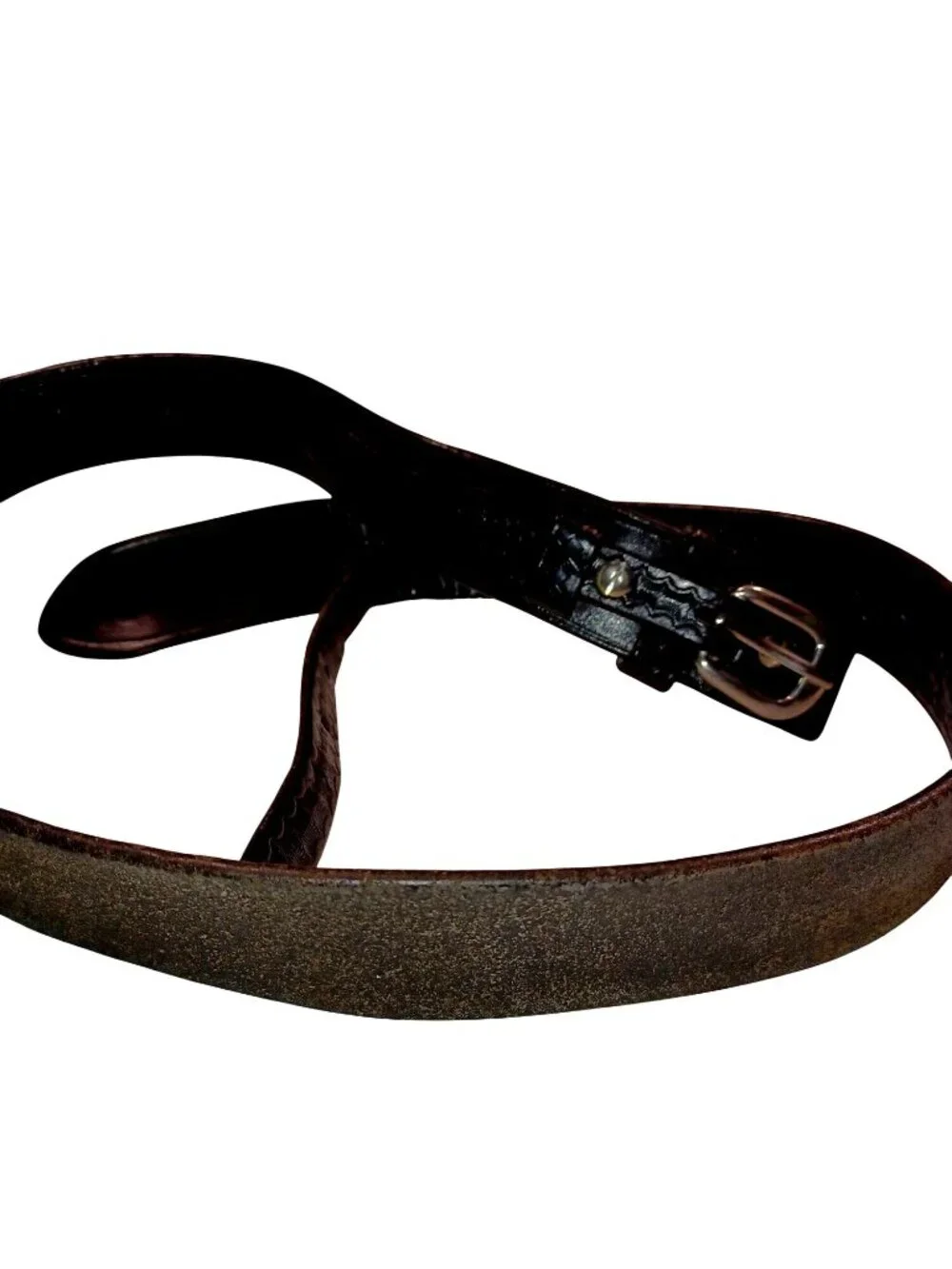 Belt Western Billet Black Ranger Basket Weave Leather Solid Brass Buckle Mens 42